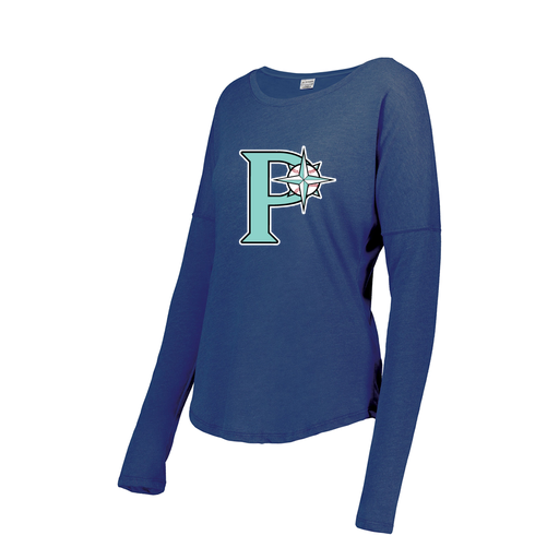 [FTLCUBRY-FAXS-LOGO1] Decker Women's Tri-Blend T-Shirt - Long Sleeve (Female Adult XS, Royal, Logo 1)